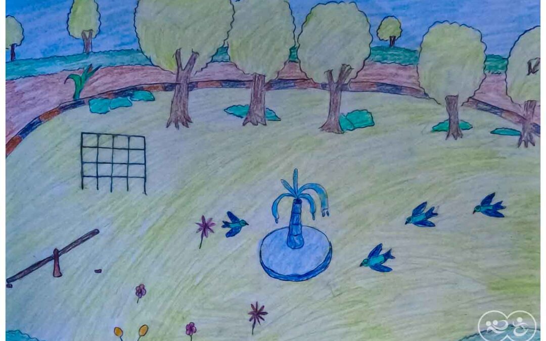 Eben 13 years old from Laindatatang draws the world according to him