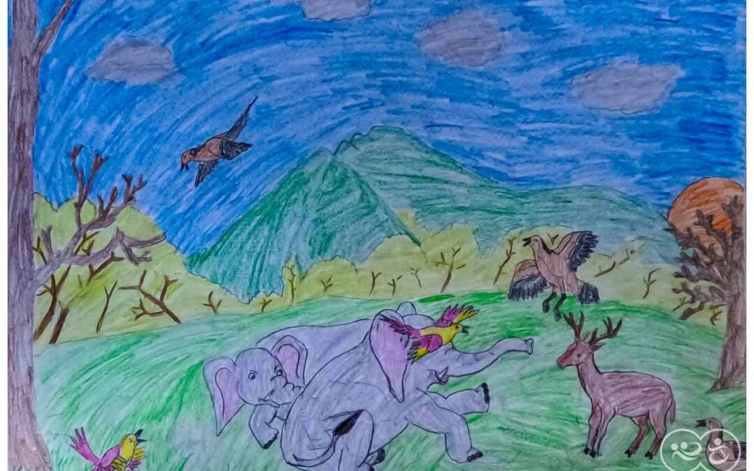 Eben 13 years old from Laindatatang draws the world according to him