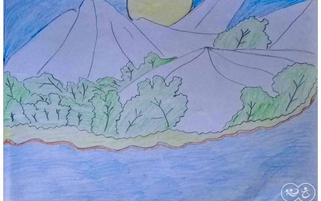 Eben 13 years old from Laindatatang draws the world according to him