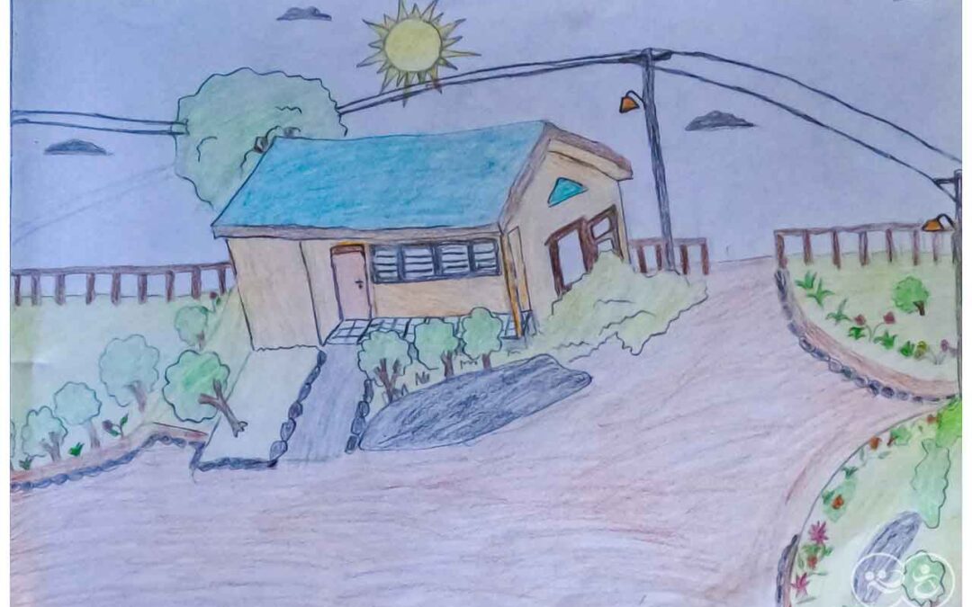 Eben 13 years old from Laindatatang draws the world according to him