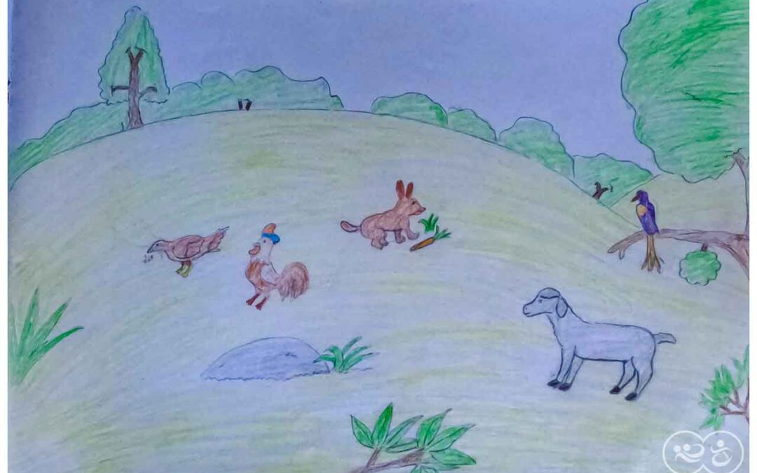 Eben 13 years old from Laindatatang draws the world according to him