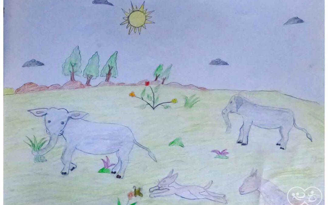 Eben 13 years old from Laindatatang draws the world according to him