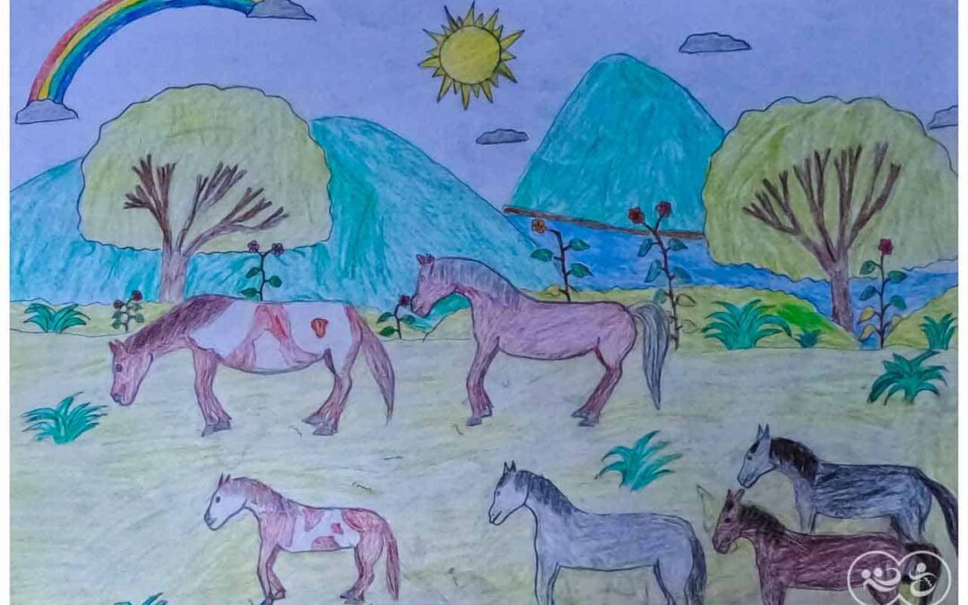 Eben 13 years old from Laindatatang draws the world according to him