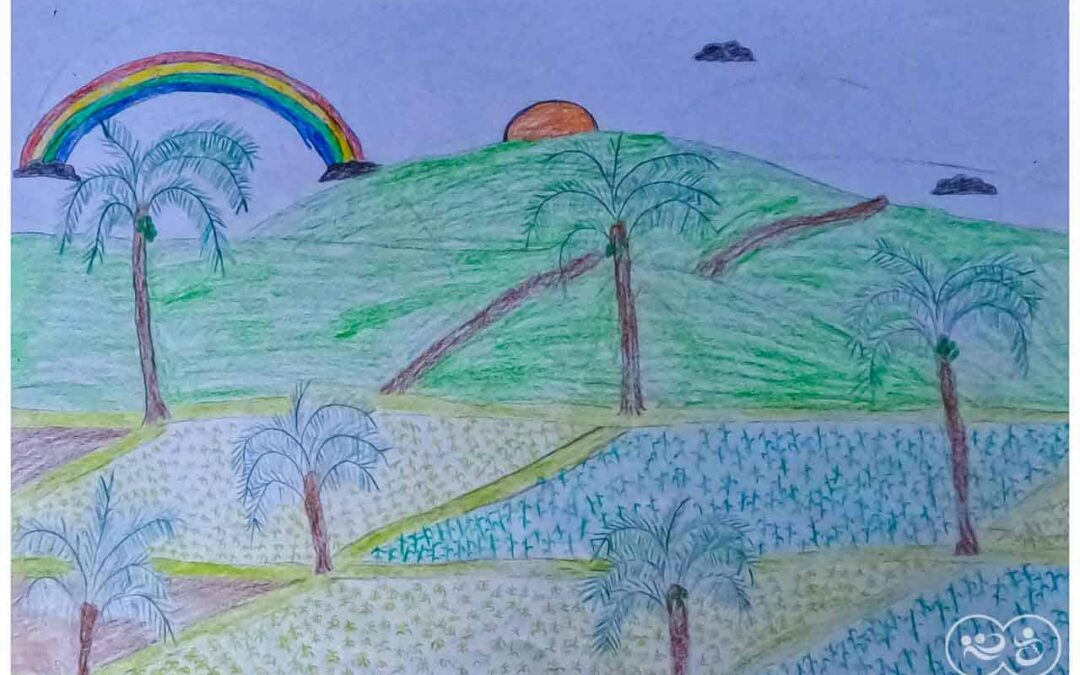 Eben 13 years old from Laindatatang draws the world according to him