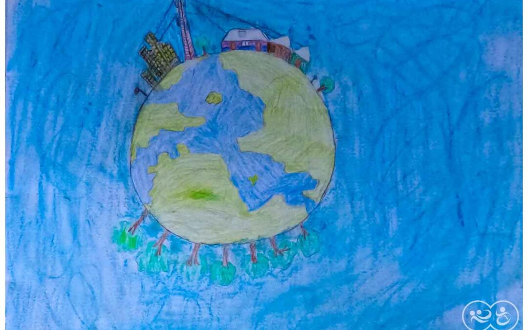 Eben 13 years old from Laindatatang draws the world according to him