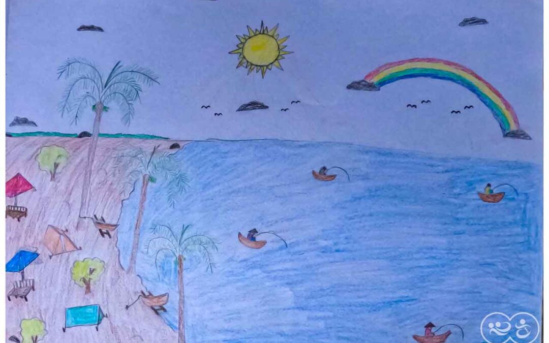 Eben 13 years old from Laindatatang draws the world according to him