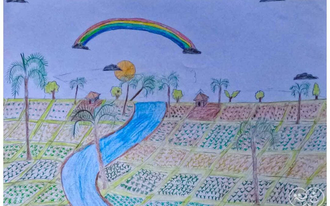 Eben 13 years old from Laindatatang draws the world according to him