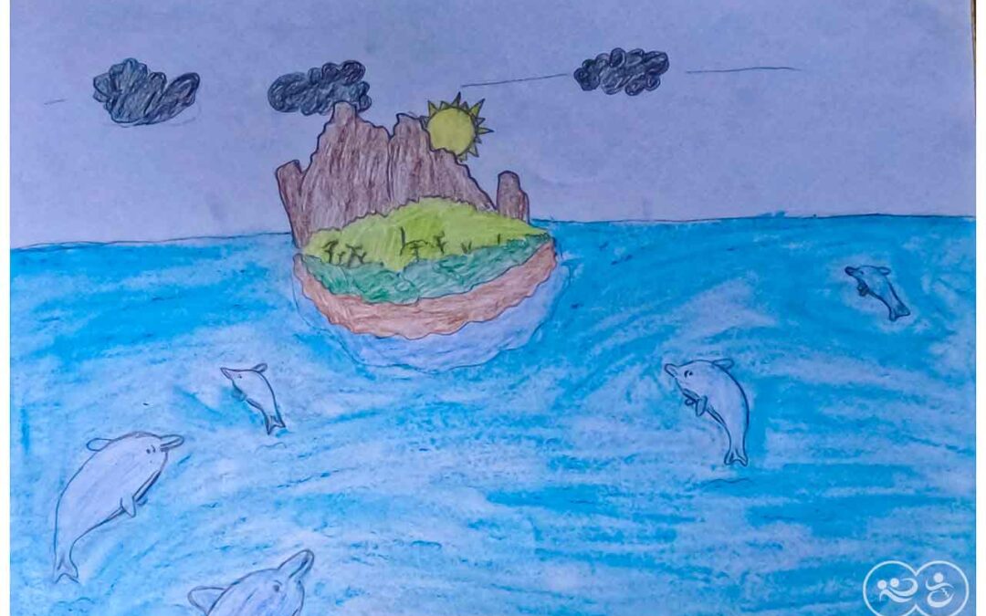 Eben 13 years old from Laindatatang draws the world according to him