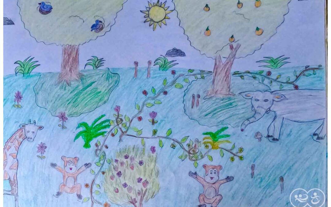 Eben 13 years old from Laindatatang draws the world according to him