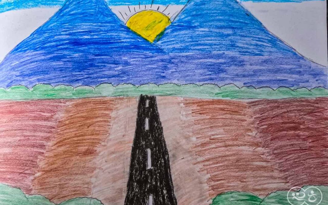 Eben 13 years old from Laindatatang draws the world according to him