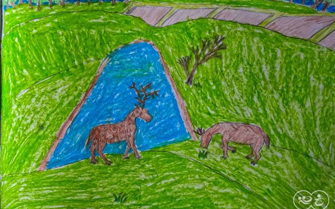 Eben 13 years old from Laindatatang draws the world according to him