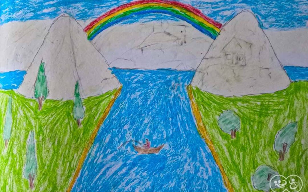 Eben 13 years old from Laindatatang draws the world according to him