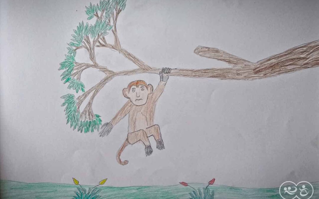 Eben 13 years old from Laindatatang draws the world according to him