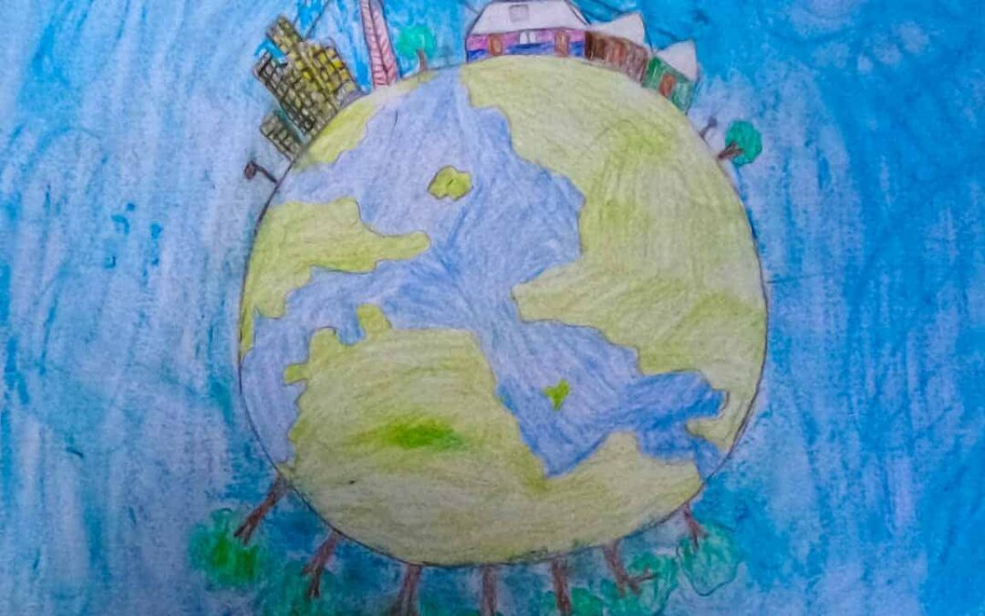 Eben 13 years old from Laindatatang draws the world according