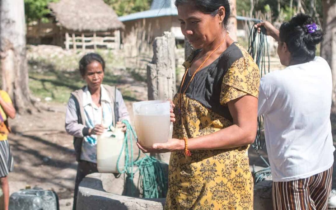 Drinking impure water in rural villages can look like this