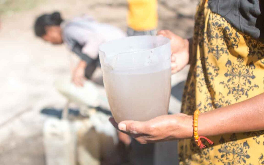 Drinking impure water in rural villages can look like this