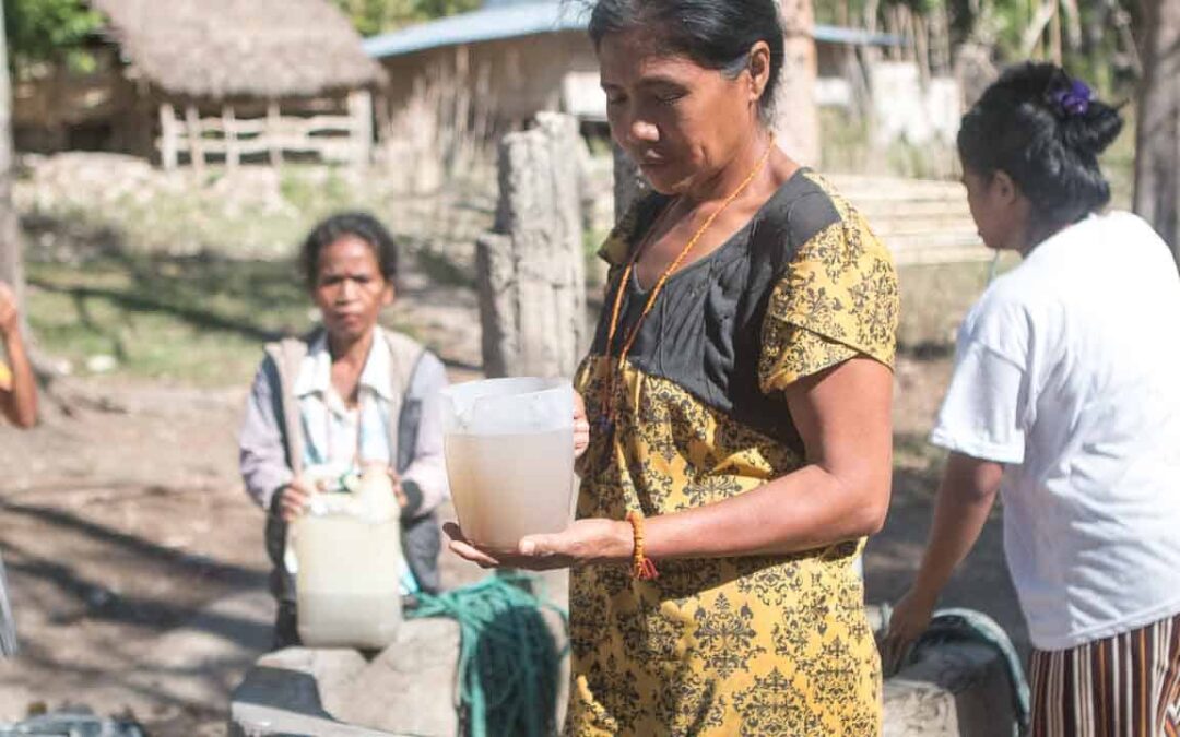 Drinking impure water in rural villages can look like this