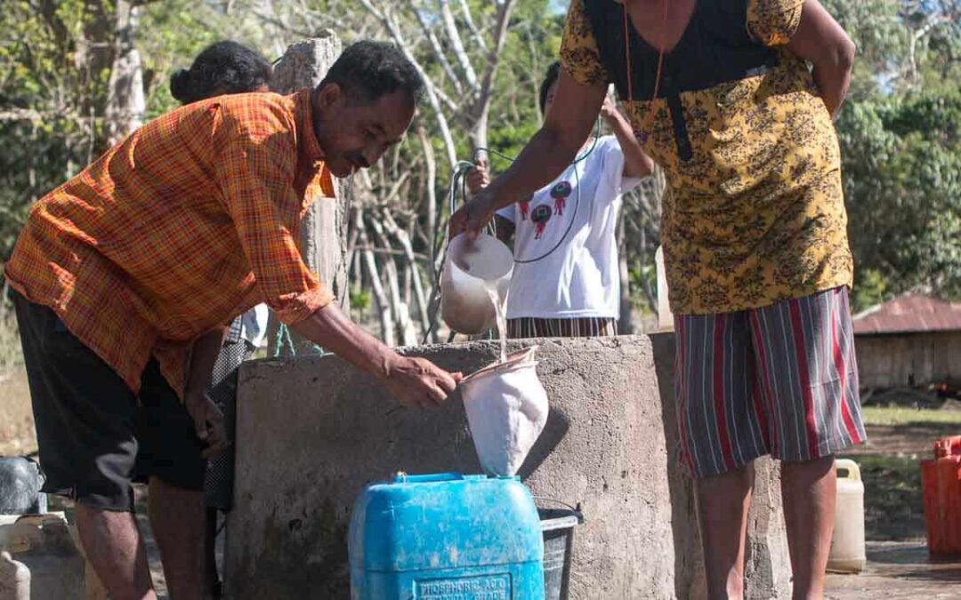 Drinking impure water in rural villages can look like this