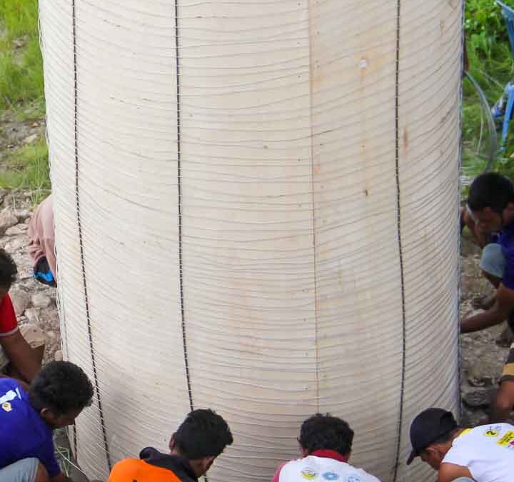 We build 5000-litre ferrocement water tanks in rural areas