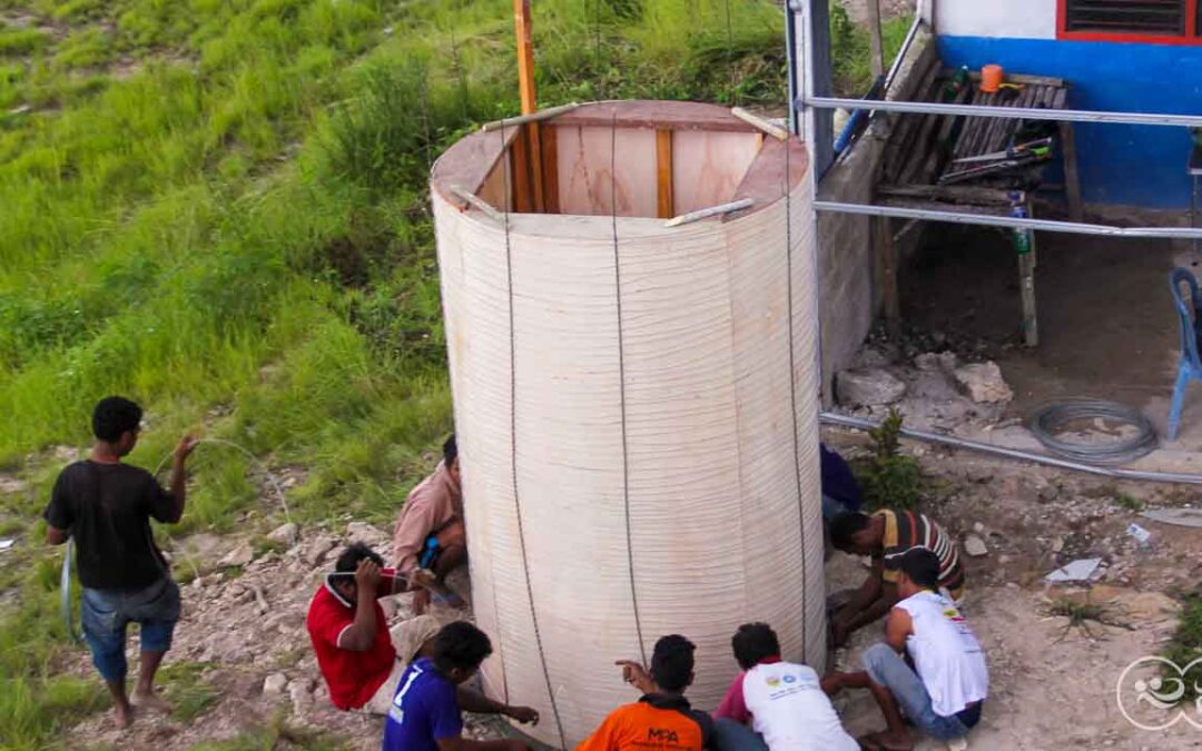 We build 5000-litre ferrocement water tanks in rural areas