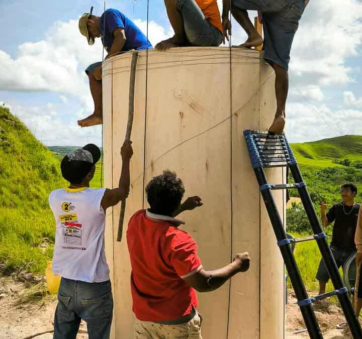 We build 5000-litre ferrocement water tanks in rural areas