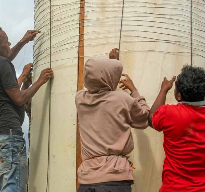 We build 5000-litre ferrocement water tanks in rural areas