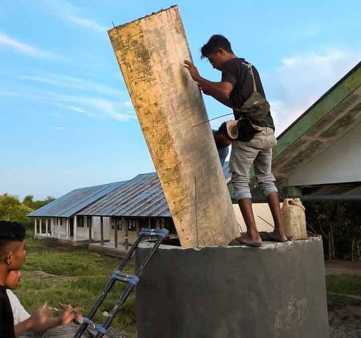 We build 5000-litre ferrocement water tanks in rural areas