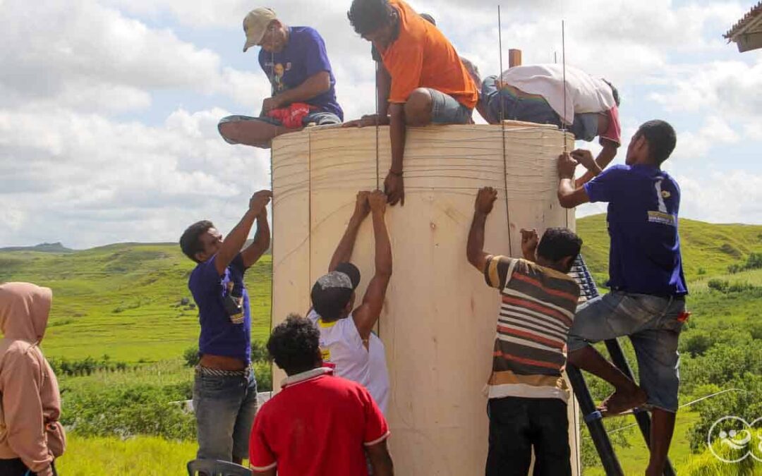 We build 5000-litre ferrocement water tanks in rural areas