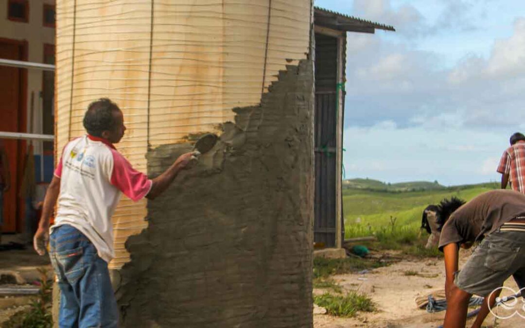 We build 5000-litre ferrocement water tanks in rural areas